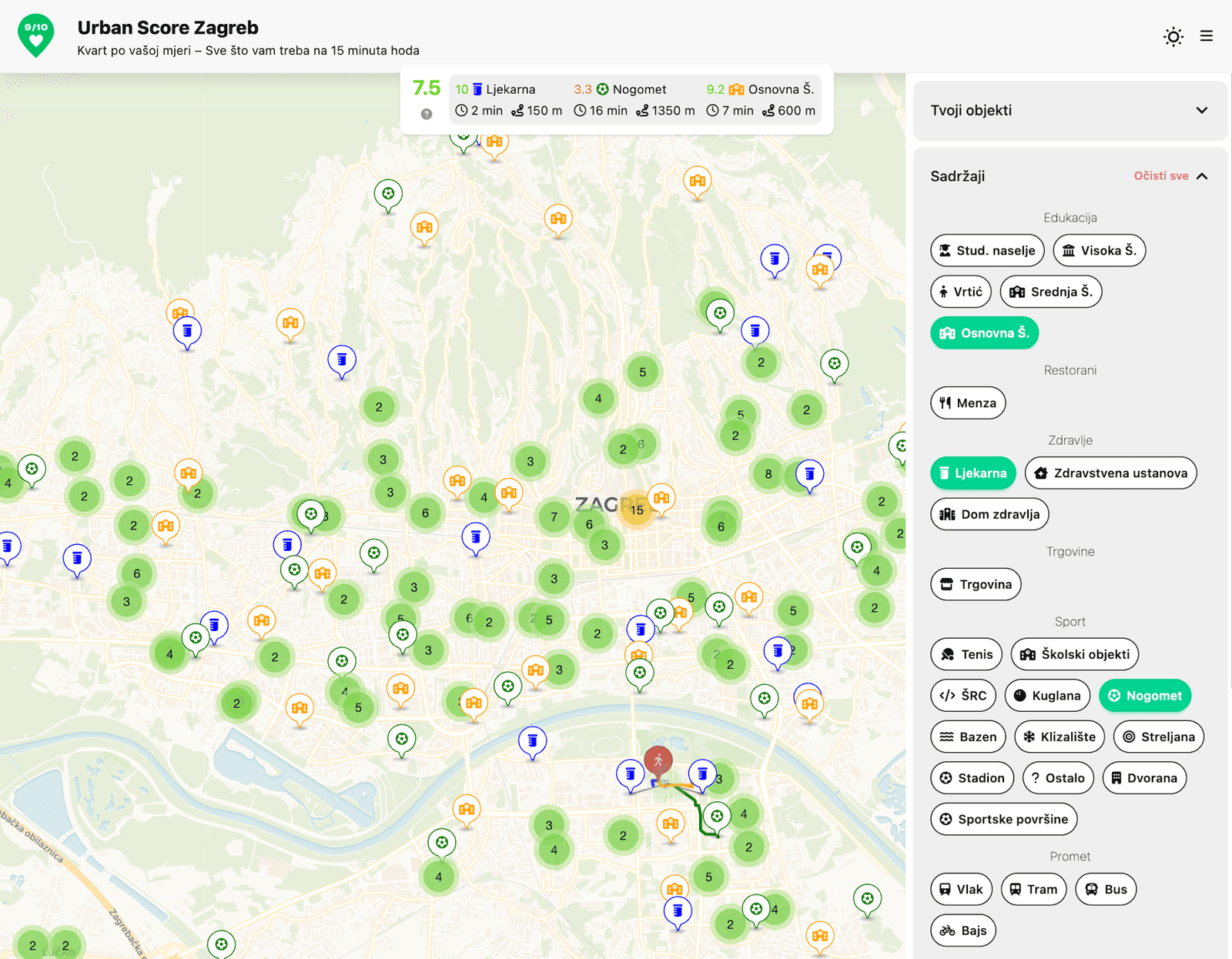 Urban Score Zagreb screenshot Laptop